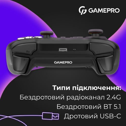 Фото Геймпад GAMEPRO GPX13BDOC із зарядною станцією Black (GPX13BDOC)
