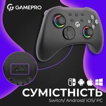 Геймпад GAMEPRO GPX13BDOC із зарядною станцією Black (GPX13BDOC)