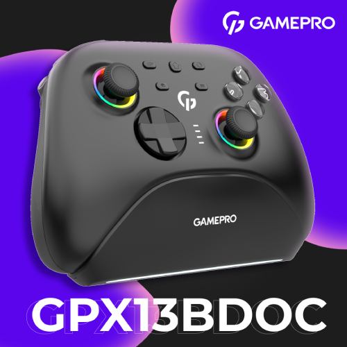 Геймпад GAMEPRO GPX13BDOC із зарядною станцією Black (GPX13BDOC) Бездротове з'єднання є