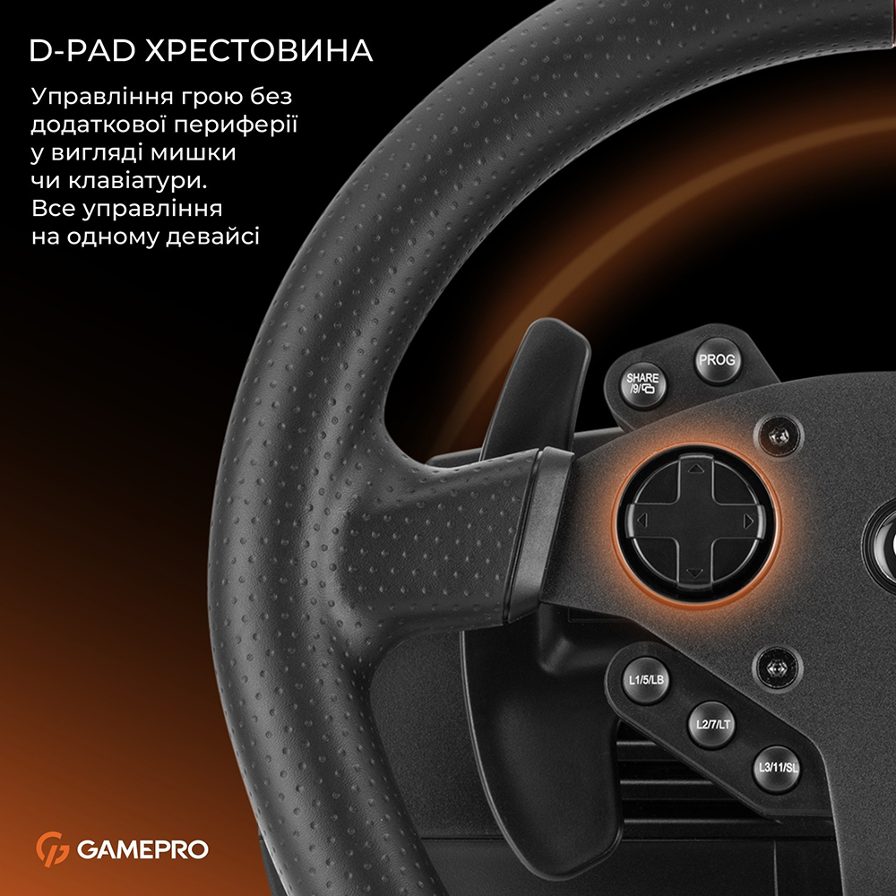 Фото 14 Руль GAMEPRO Black ( RW070PM)