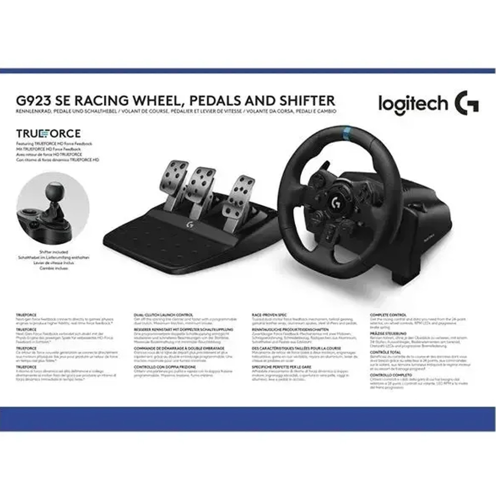 Изображение Руль LOGITECH G923 SE Racing Wheel and Pedals для PS4-5 and PC + Shifter Black (991-000531)