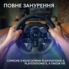 Руль LOGITECH G923 SE Racing Wheel and Pedals для PS4-5 and PC + Shifter Black (991-000531)