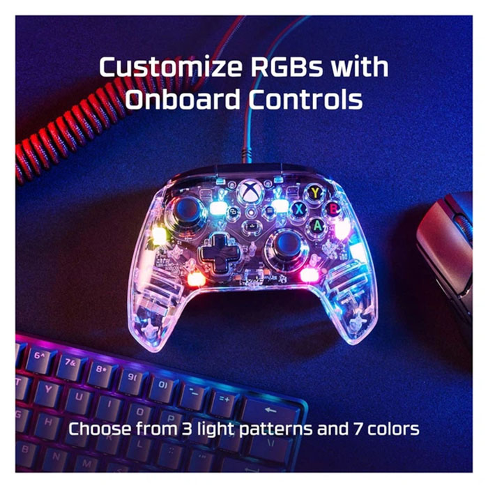Зображення Геймпад HYPERX Clutch Gladiate RGB Xbox PC USB-A Clear (7D6H2AA)