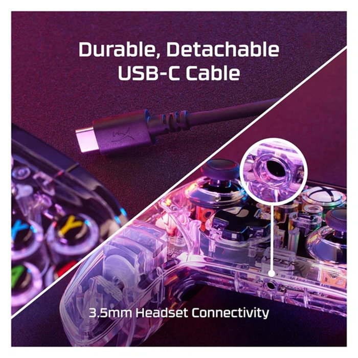 Замовити Геймпад HYPERX Clutch Gladiate RGB Xbox PC USB-A Clear (7D6H2AA)