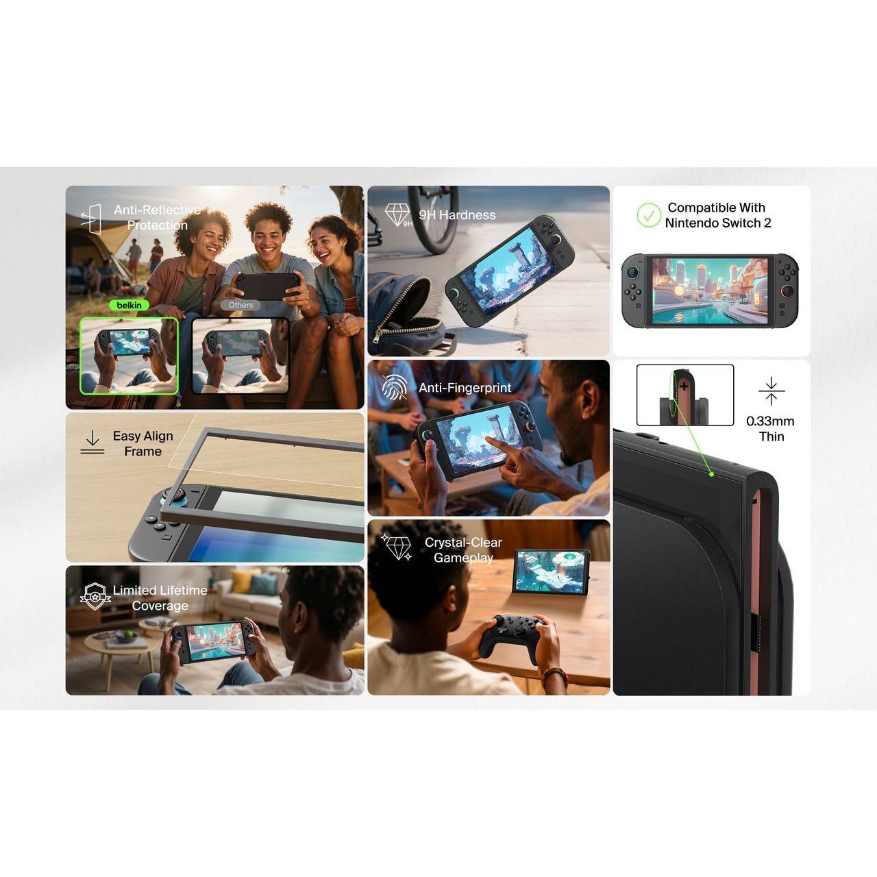 Фото Защитное стекло Belkin для Nintendo Switch 2 Anti-Reflective (ENA004HQ)