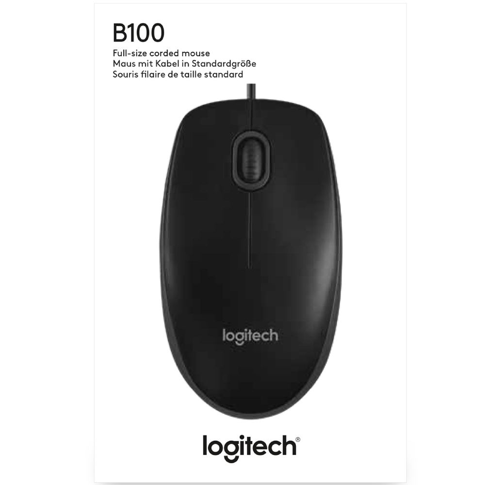 Зовнішній вигляд Миша Logitech B-100 Optical Mouse black (910-003357)