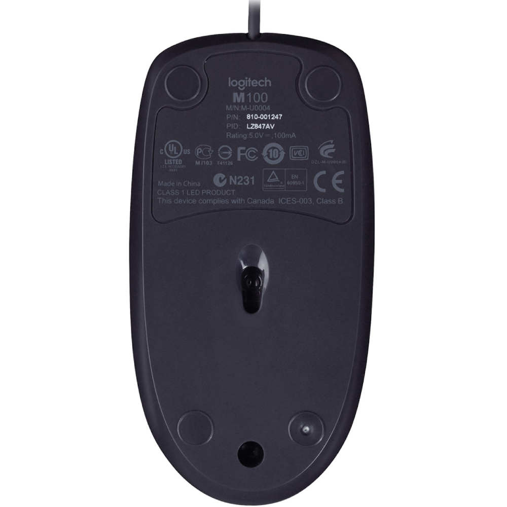 Миша Logitech B-100 Optical Mouse black (910-003357) Тип сенсора оптичний