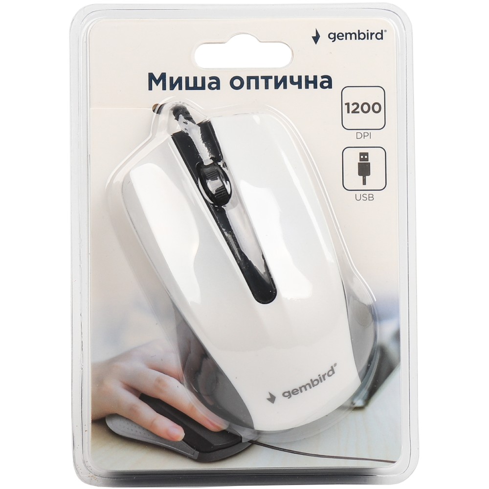 Мышь GEMBIRD MUS-101-W USB white - в интернет-магазине Фокстрот: цены,  отзывы, характеристики | купить в Киеве, Харькове, Днепропетровске, Одессе  - Украина