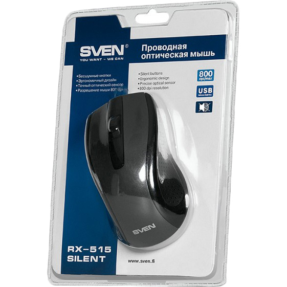 Мышь SVEN RX-515 Silent USB Проводное подключение USB