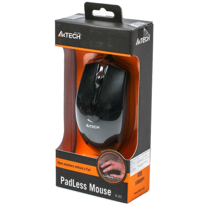 Мышь A4TECH N-302 USB Разрешение сенсора 1000