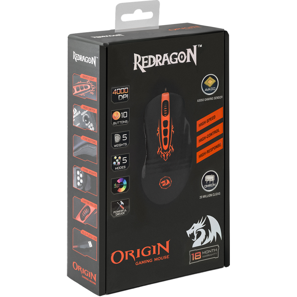 Миша Redragon Origin (70343) Розподільча здатність сенсору 4000