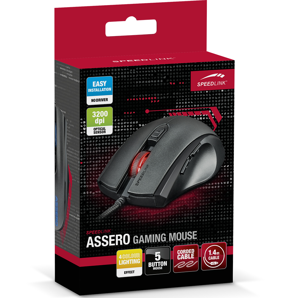 Миша SPEEDLINK ASSERO Gaming Mouse Black (SL-680007-BK) Тип сенсора оптичний