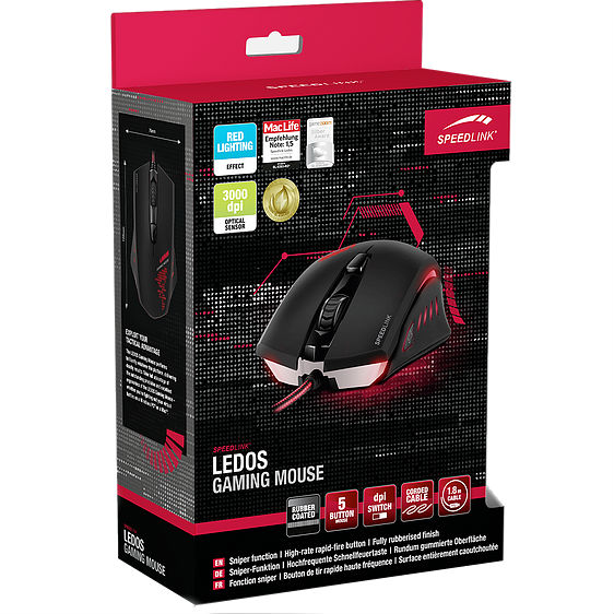 Миша SPEEDLINK LEDOS Gaming Mouse Black (SL-6393-BK) Тип сенсора оптичний