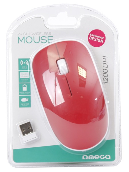 Миша OMEGA Wireless OM0420 Red (OM0420WR) Бездротове підключення RF