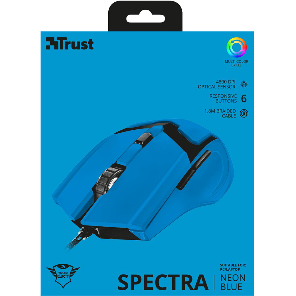 Мышь TRUST GXT 101-SB Spectra Gaming Mouse blue (22385) Количество кнопок 6