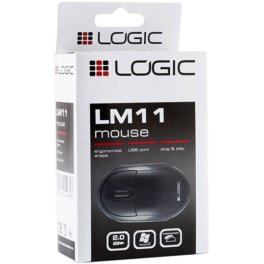 Зовнішній вигляд Миша LOGIC CONCEPT LM-11 USB Black (White BOX) (M-LC-LM11-OEM)