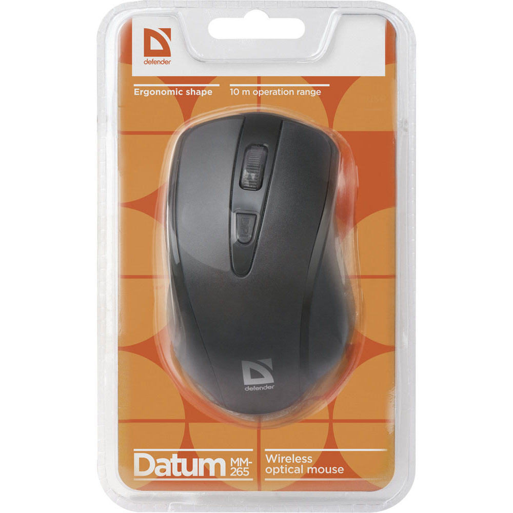 Миша DEFENDER Datum MM-265 Wireless black (52265) Бездротове підключення RF