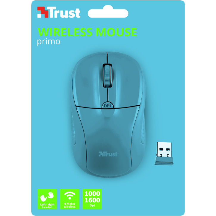 Миша TRUST Primo Wireless Mouse Neon Blue (21921) Тип сенсора оптичний