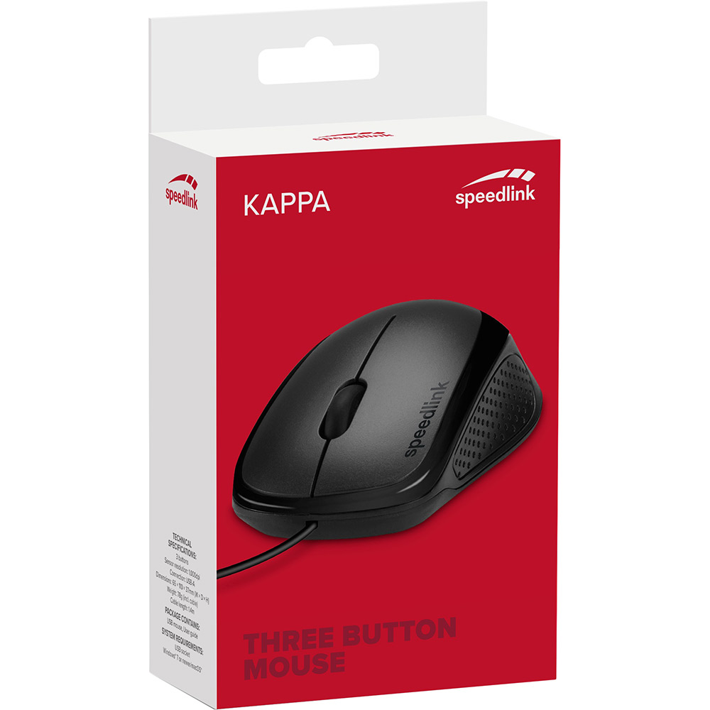 Миша SPEEDLINK KAPPA Mouse USB Black (SL-610011-BK) Дротове підключення USB