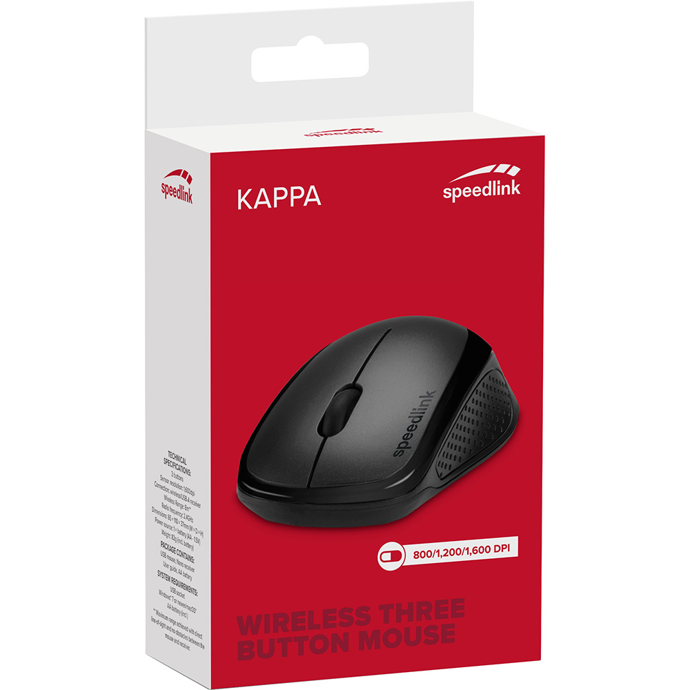 Мышь SPEEDLINK KAPPA Mouse Wireless Black Беспроводное подключение RF