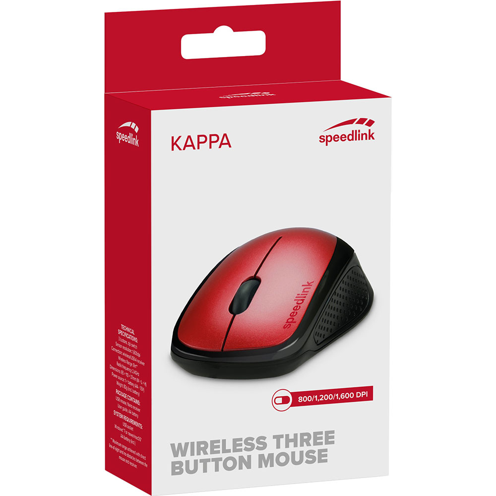 Мышь SPEEDLINK KAPPA Mouse Wireless Red (SL-630011-RD) Беспроводное подключение RF