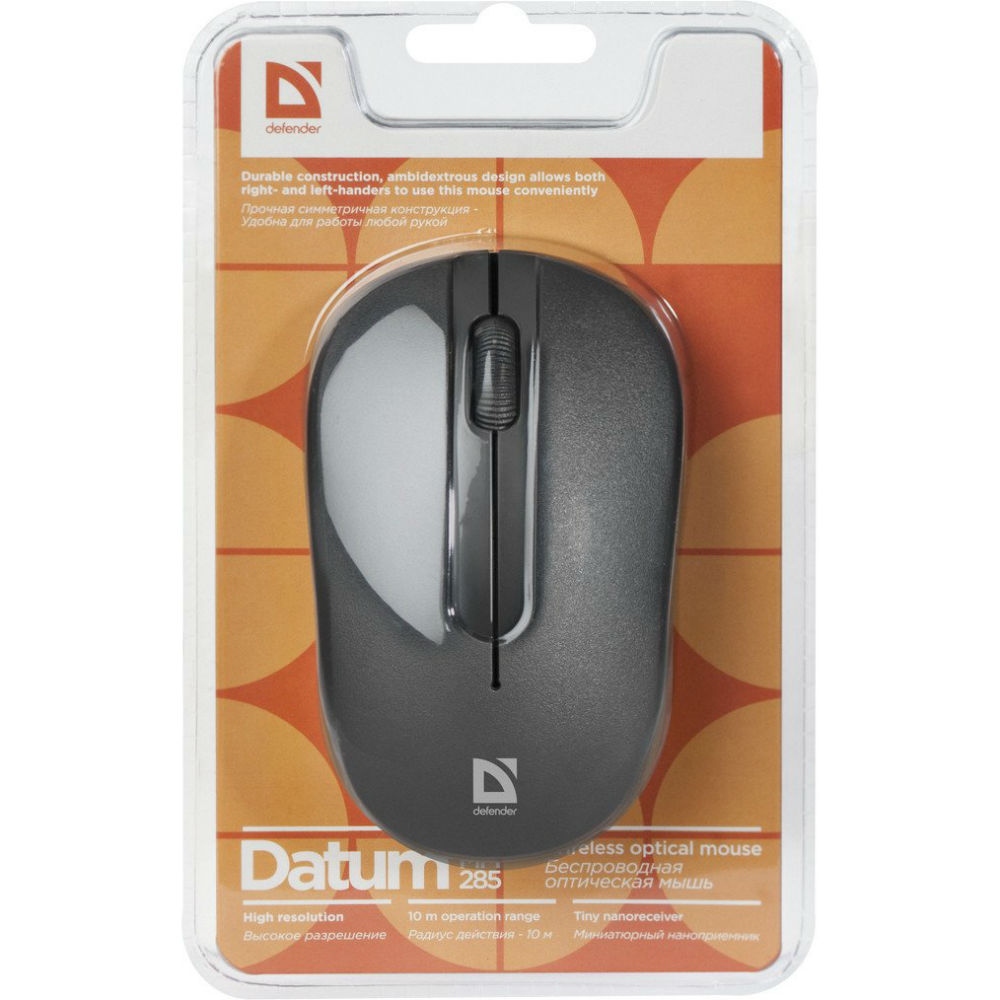 Мышь DEFENDER Datum MM-285 Wireless (52285) Тип сенсора оптический