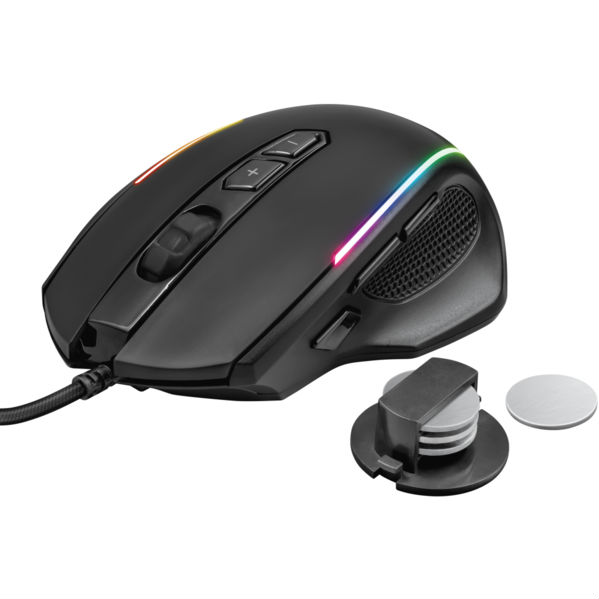 Мышь TRUST GXT 165 Celox RGB gaming mouse (23092) Комплектация мышь, руководство пользователя, игровая наклейка