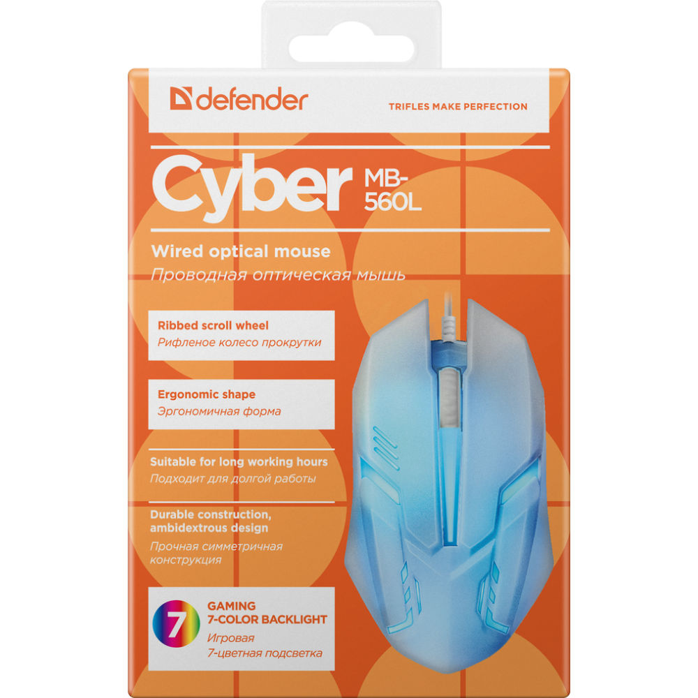 Мышь DEFENDER Cyber MB-560L White (52561) Разрешение сенсора 1200