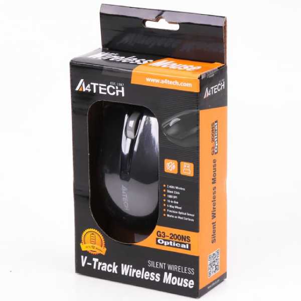 Миша A4TECH G3-200NS Silent Wireless (Black) Розподільча здатність сенсору 1000