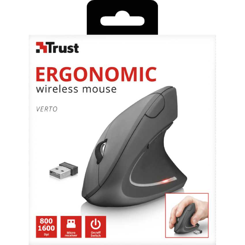 Покупка Мышь TRUST Verto Wireless Ergonomic Mouse (22879)