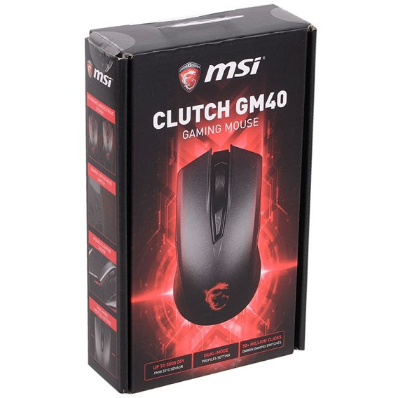 Зовнішній вигляд Миша MSI Clutch GM40 Black (S12-0401340-D22)