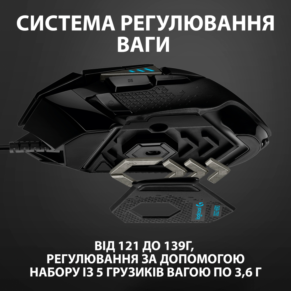 Мышь LOGITECH G502 HERO (910-005470) Разрешение сенсора 16000