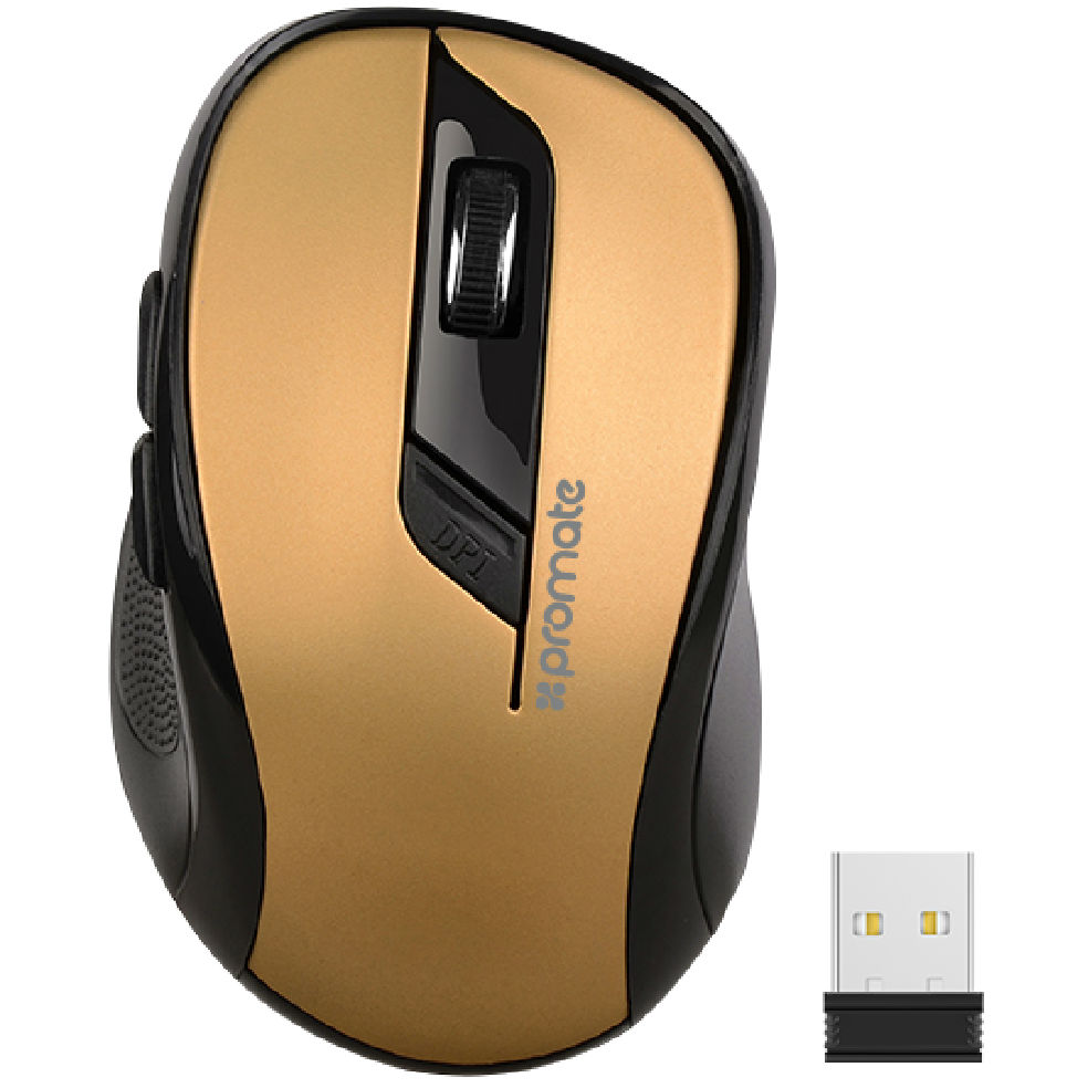 

Мышь PROMATE clix-7 gold (clix-7.gold), Беспроводная мышь clix-7 gold