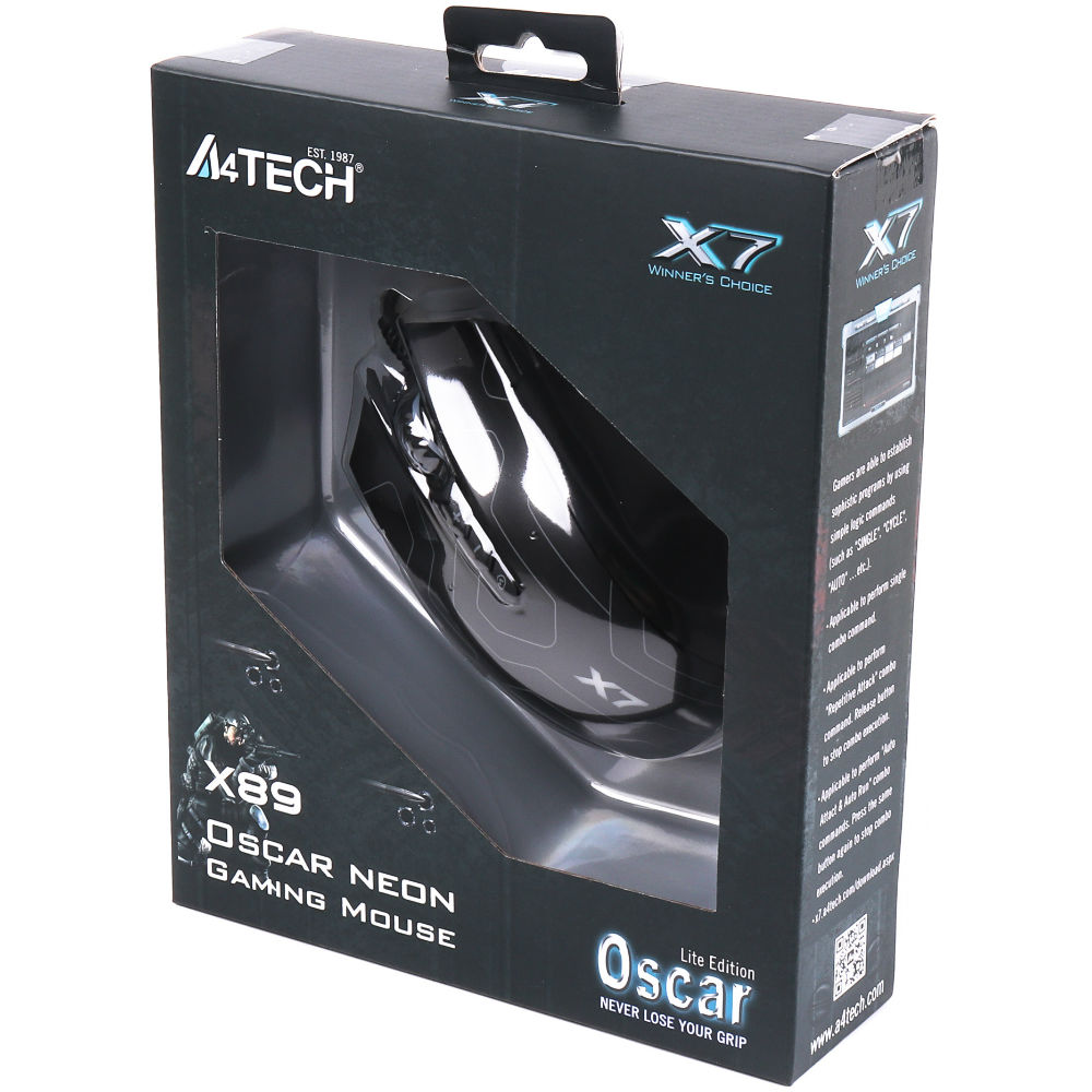 Мышь A4TECH X89 Black (4711421945059) Разрешение сенсора 2400