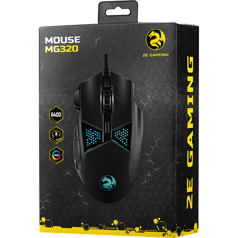 Миша 2E Gaming MG320 RGB USB Black (2E-MG320UB) Тип сенсора оптичний