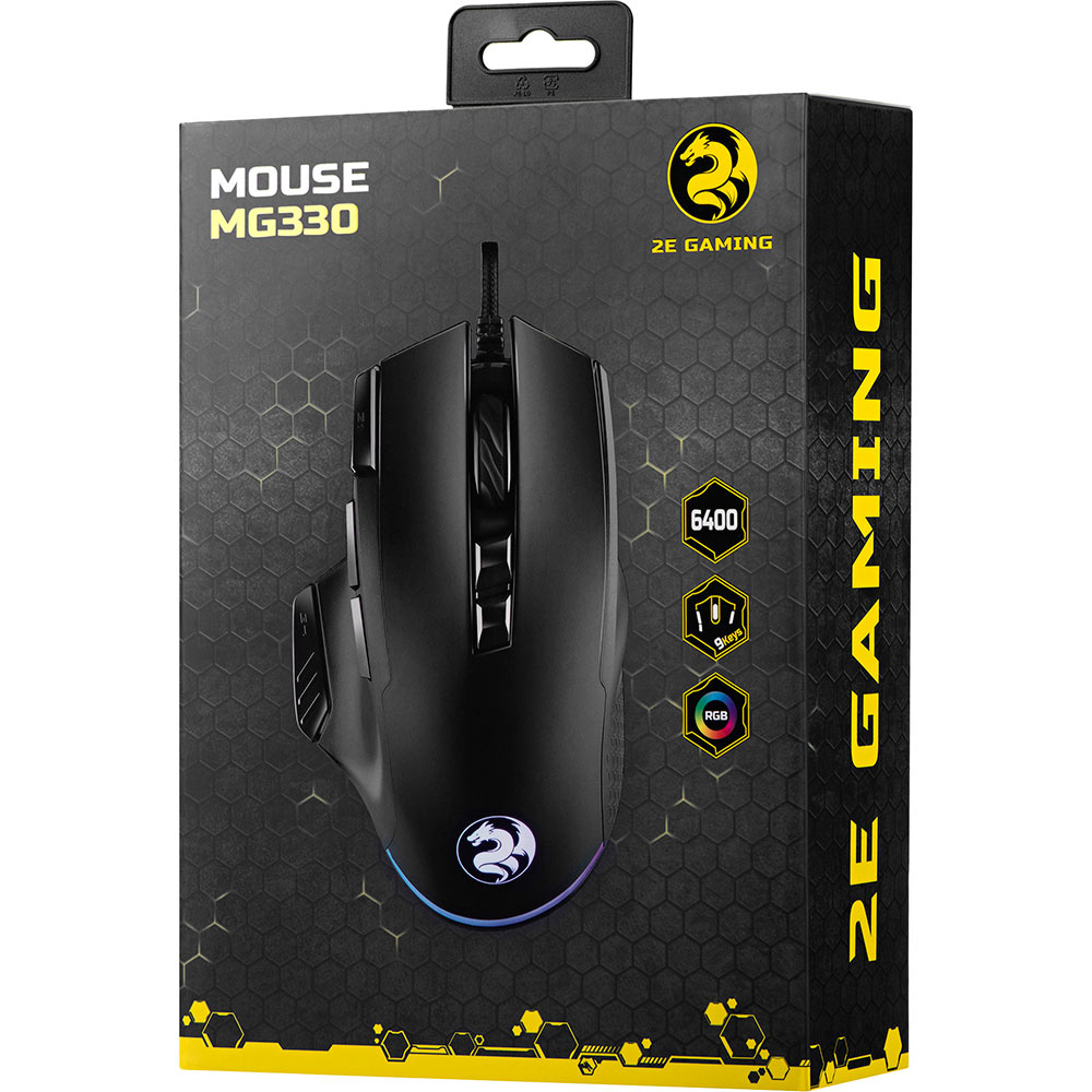 Миша 2E Gaming MG330 RGB USB Black (2E-MG330UB) Розподільча здатність сенсору 6400