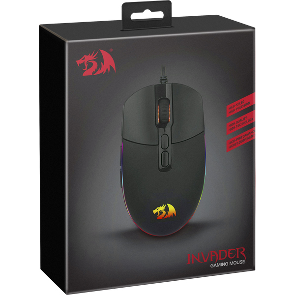Внешний вид Мышь DEFENDER Redragon Invader Black (78332)
