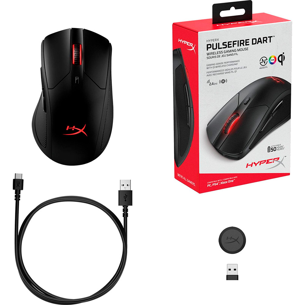 Фото Миша HYPERX Pulsefire Dart Wireless Gaming Black (HX-MC006B)