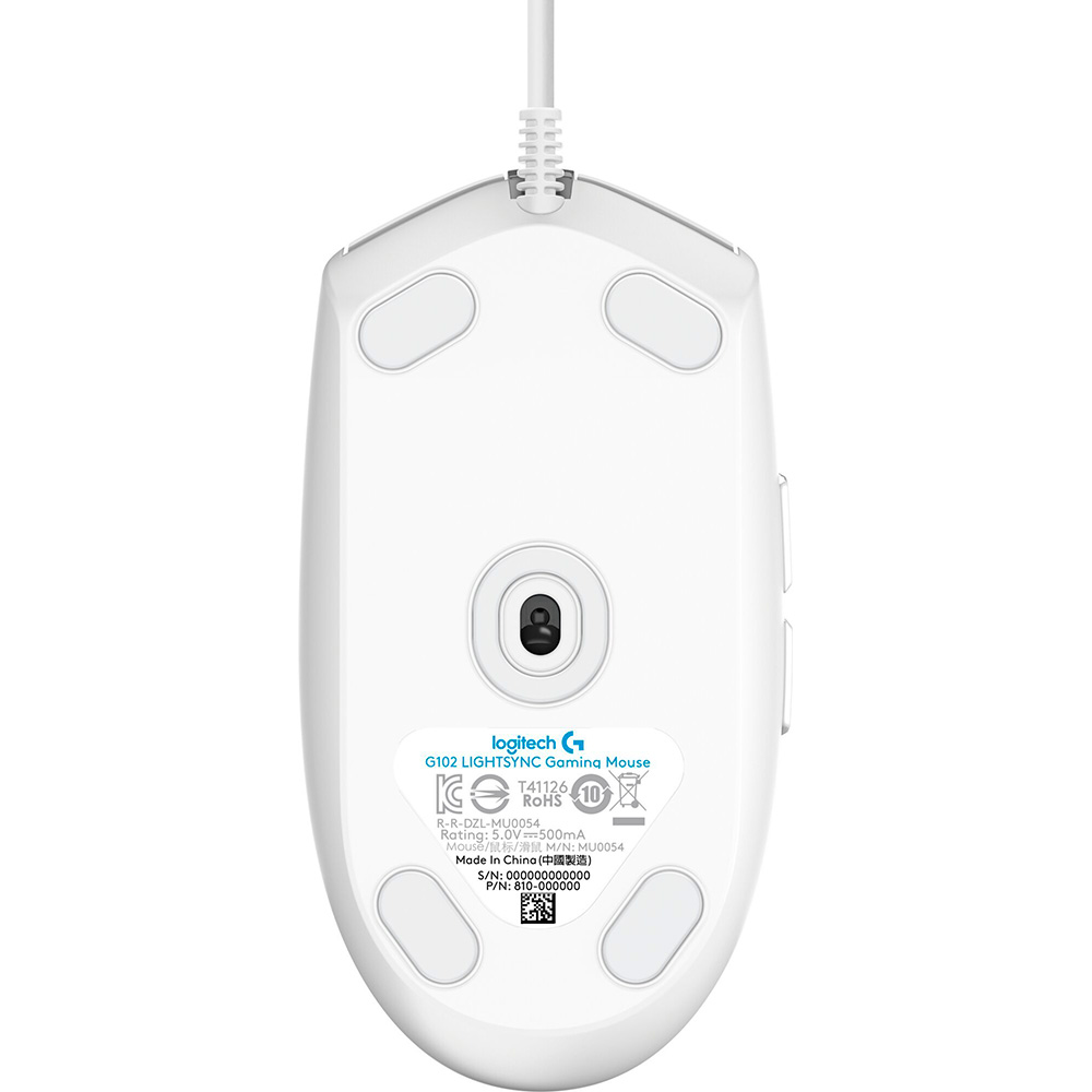 У Фокстрот Миша LOGITECH G102 LIGHTSYNC WHITE EER (L910-005824)