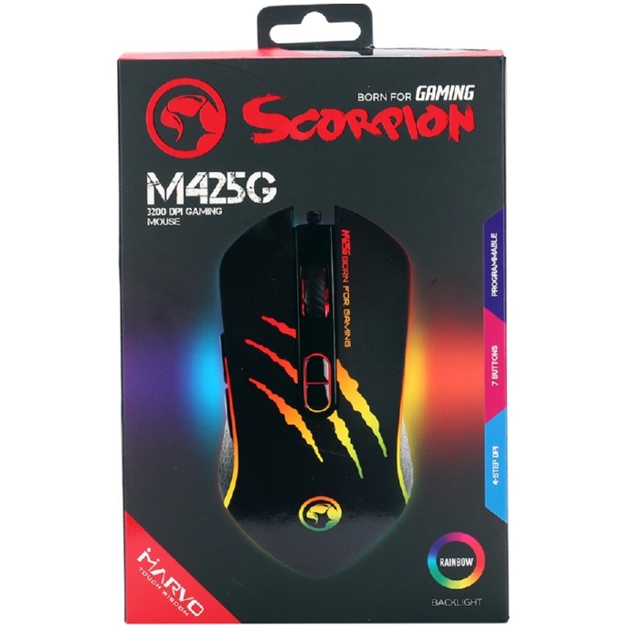 Мышь MARVO M425G Multi LED (M425G) Разрешение сенсора 3200