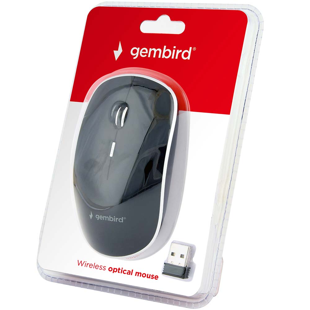 Мышь GEMBIRD MUSW-4B-01 Black Беспроводное подключение RF