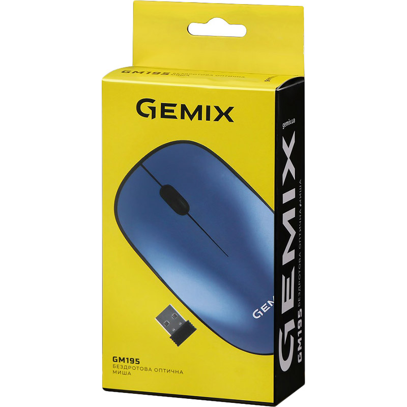 Зовнішній вигляд Миша GEMIX GM195 Blue (GM195BL)