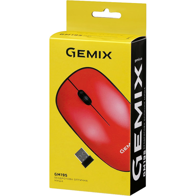 Мышь GEMIX GM195 Red (GM195RD) Разрешение сенсора 1200