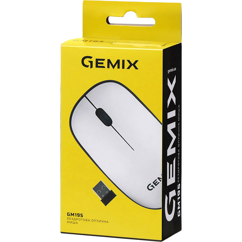 Зовнішній вигляд Миша GEMIX GM195 White (GM195WH)