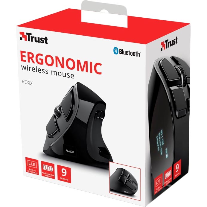 Заказать Мышь TRUST Voxx Rechargeable Ergonomic WL Black (23731)