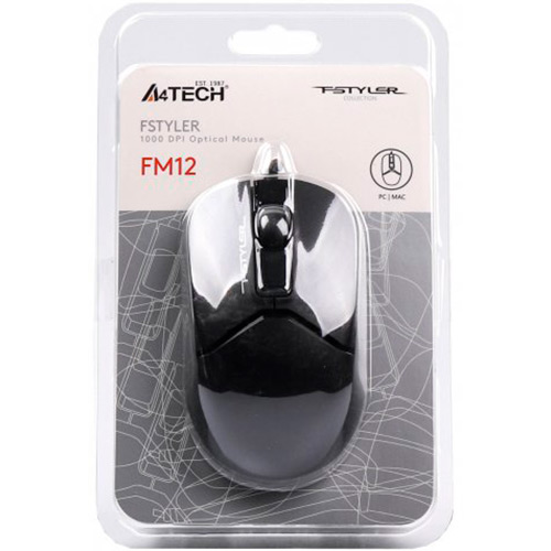 Миша A4TECH Fstyler FM12 Black Тип сенсора оптичний