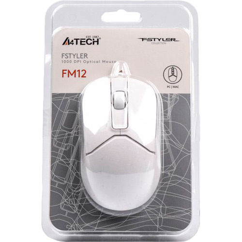 Миша A4TECH Fstyler FM12 White Тип сенсора оптичний