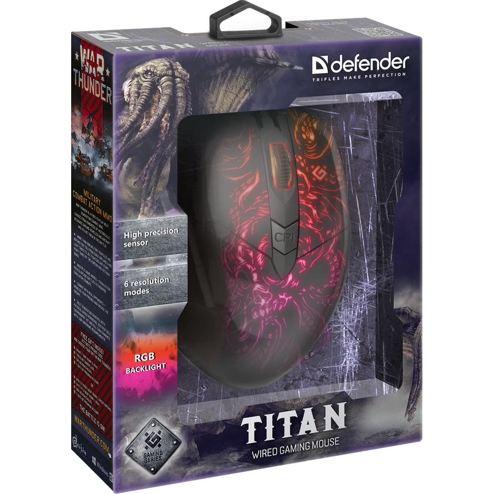 Покупка Мышь Defender Titan GM-650L RGB USB Black (52650)
