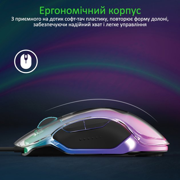 Миша VERTUX phoenix.black Дротове підключення USB