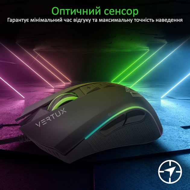 Мышь VERTUX rodon.black Тип подключения проводное